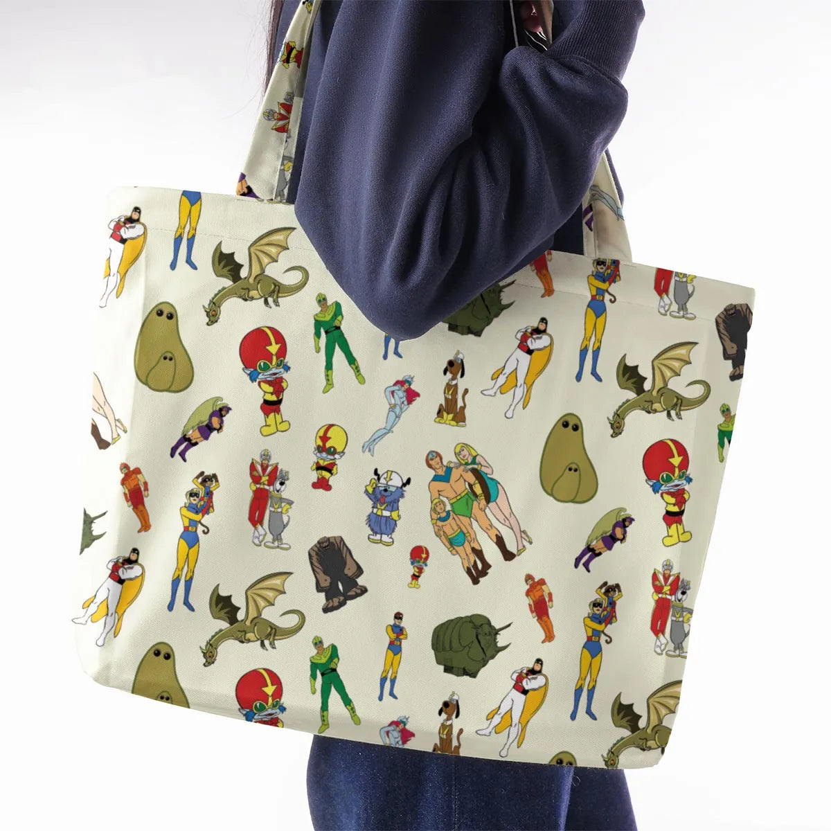 Herculoids and The Rest Of Hanna Barbera Space Stars Large Tote Bag