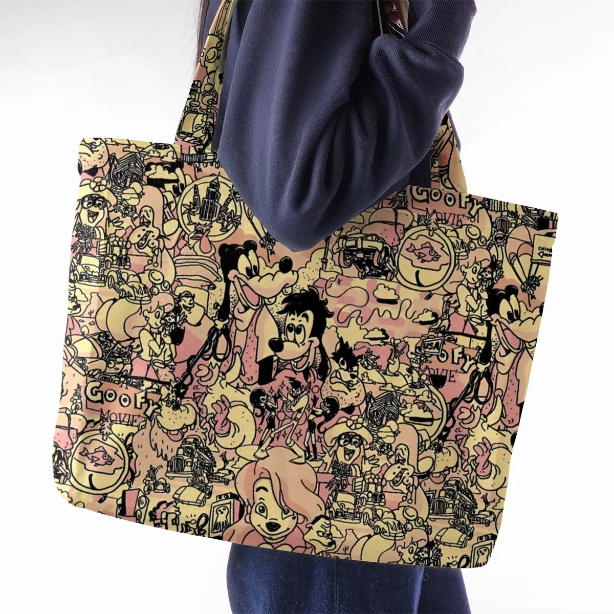 Goofy Movie Collage Large Tote Bag