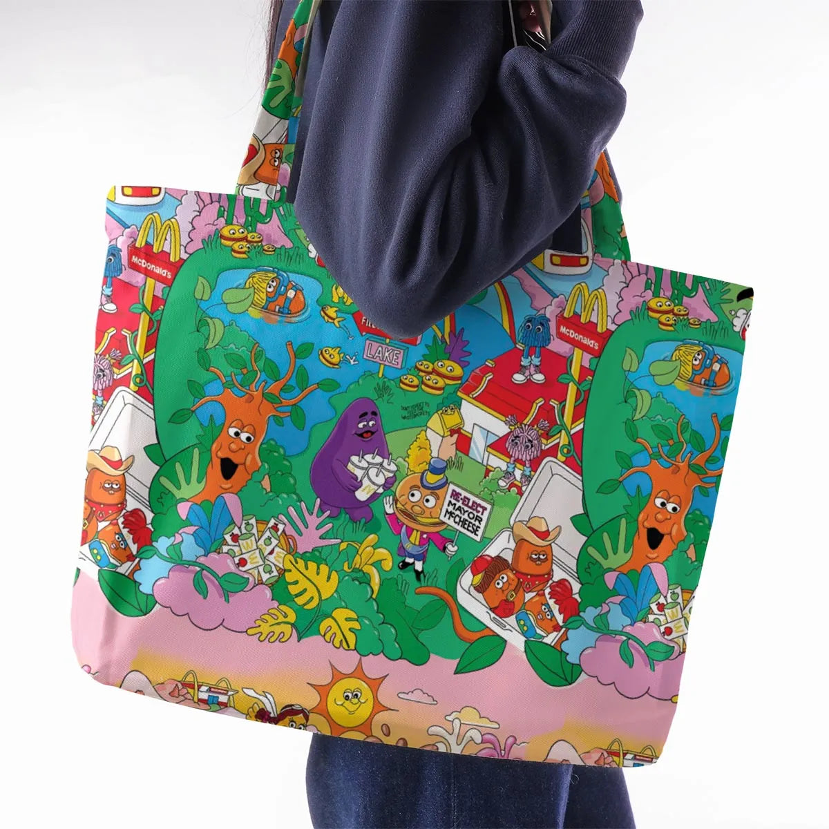 Foodland Mcdonaldland Large Tote Bag