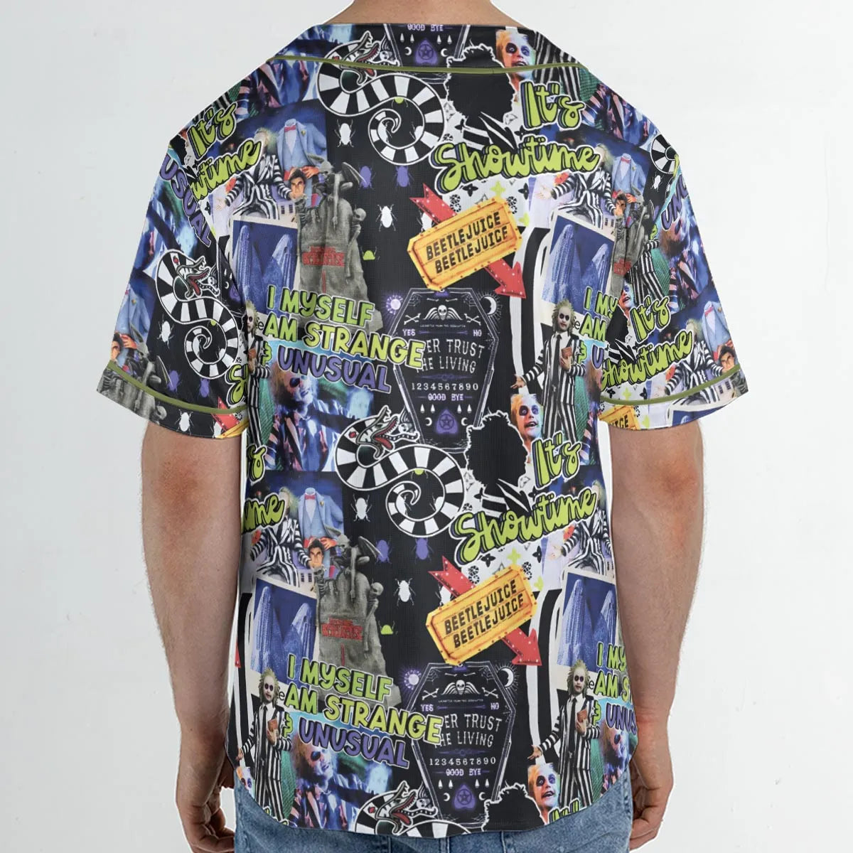 I Myself Am Strange Unusual Beetlejuice Unisex Baseball Jersey