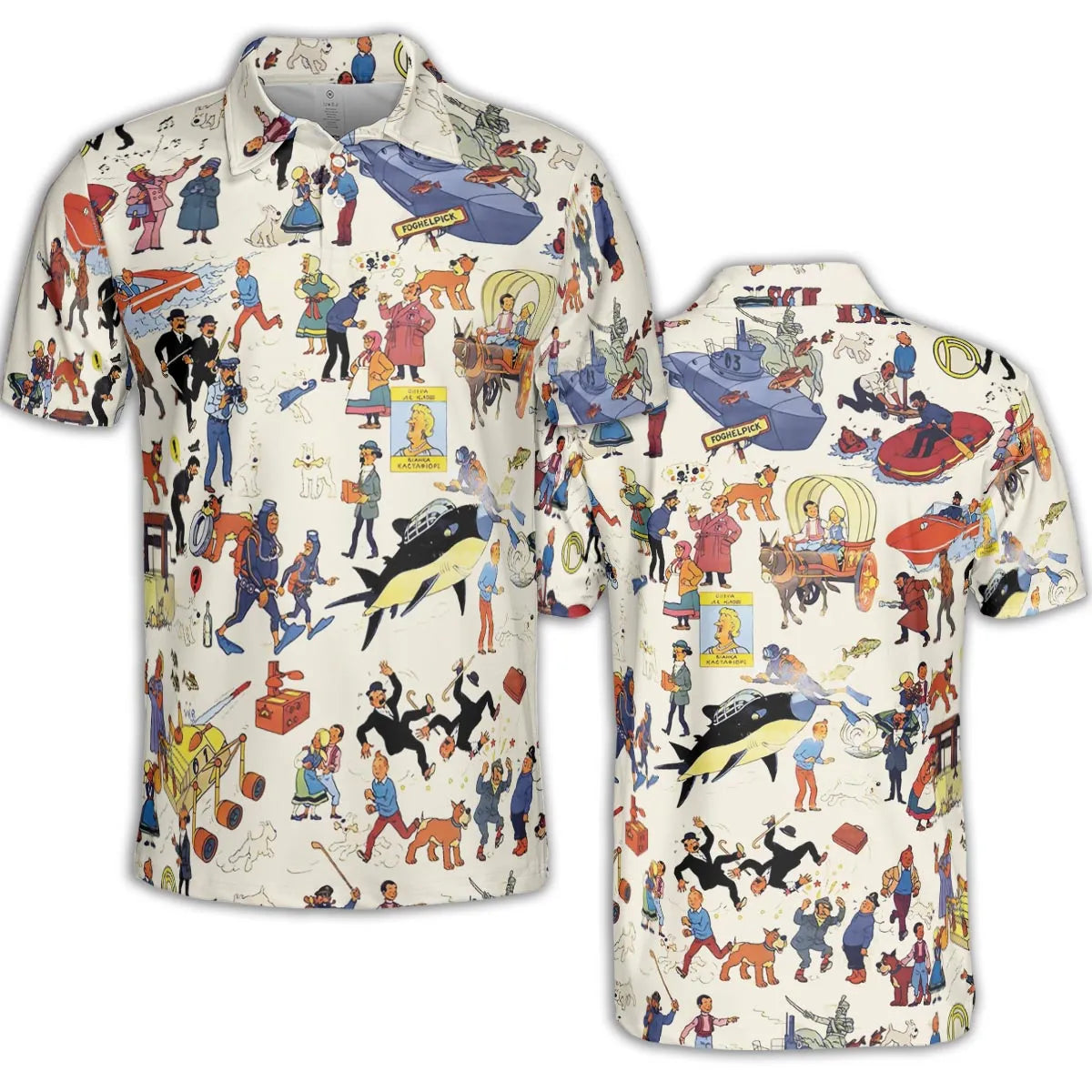 Tintin Adventure Kuifje AOP Men/Women Polo Shirt