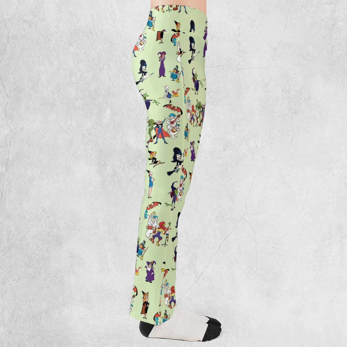 70s Witches Cartoon Characters Flare Leggings