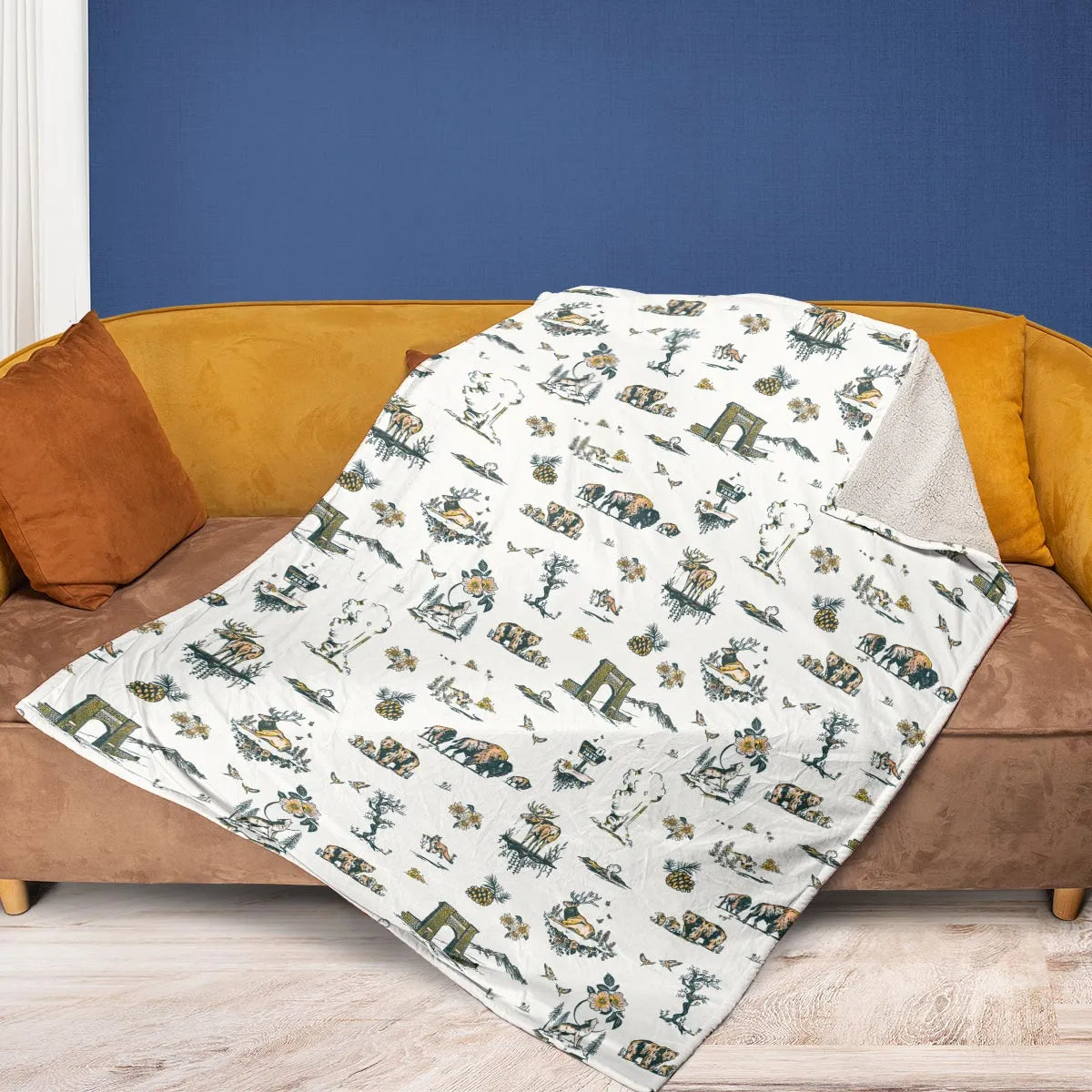 Yellowstone National Park Pattern Fleece Blanket