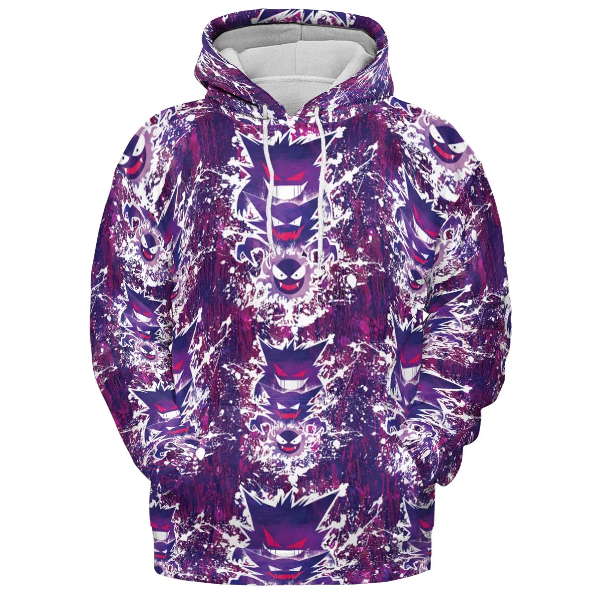 Ghostly Evolution Ghastly Haunter Gengar Pokemon Hawaiian All-over Print Hoodie