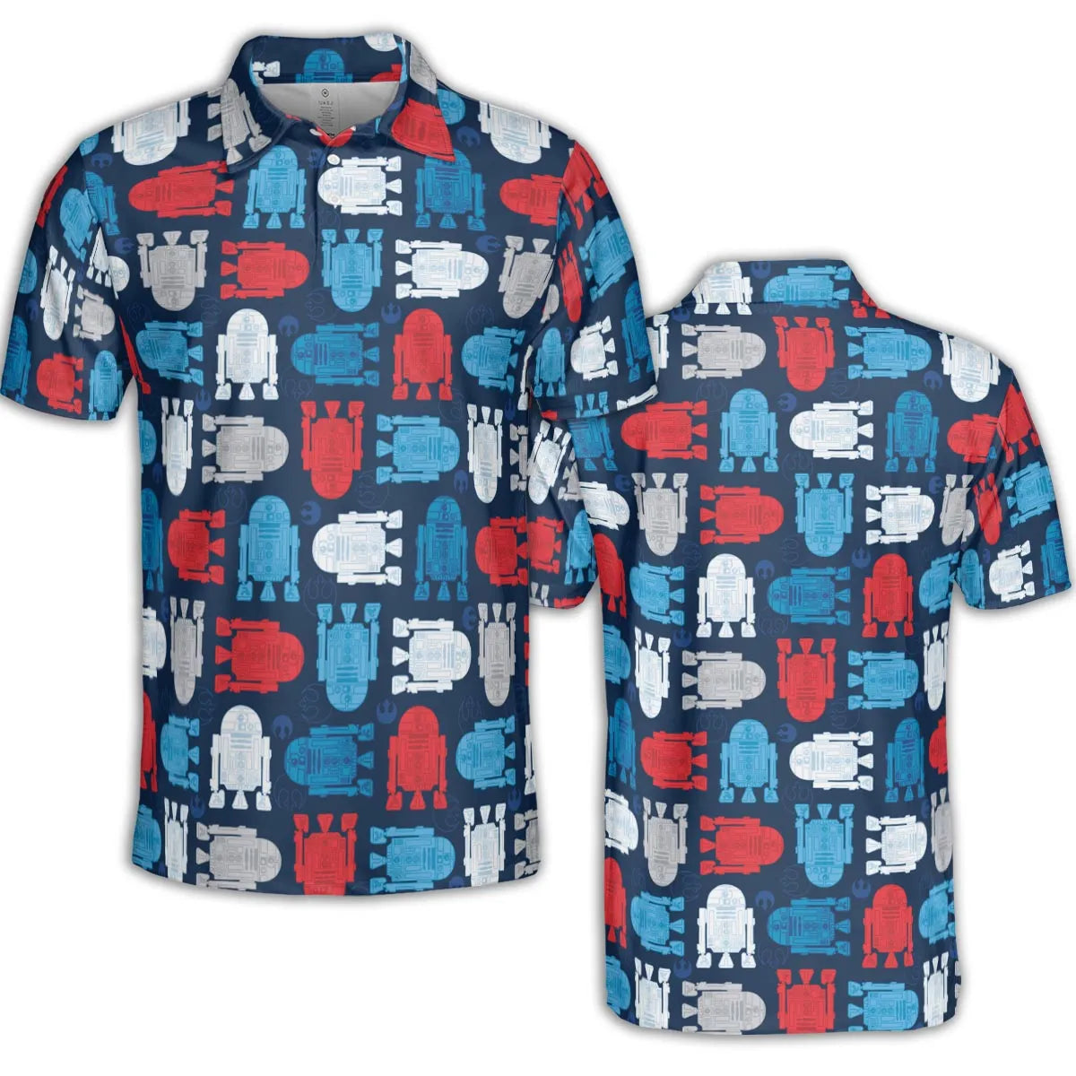 R2-D2 Star Wars 4th of July Pattern AOP Men/Women Polo Shirt