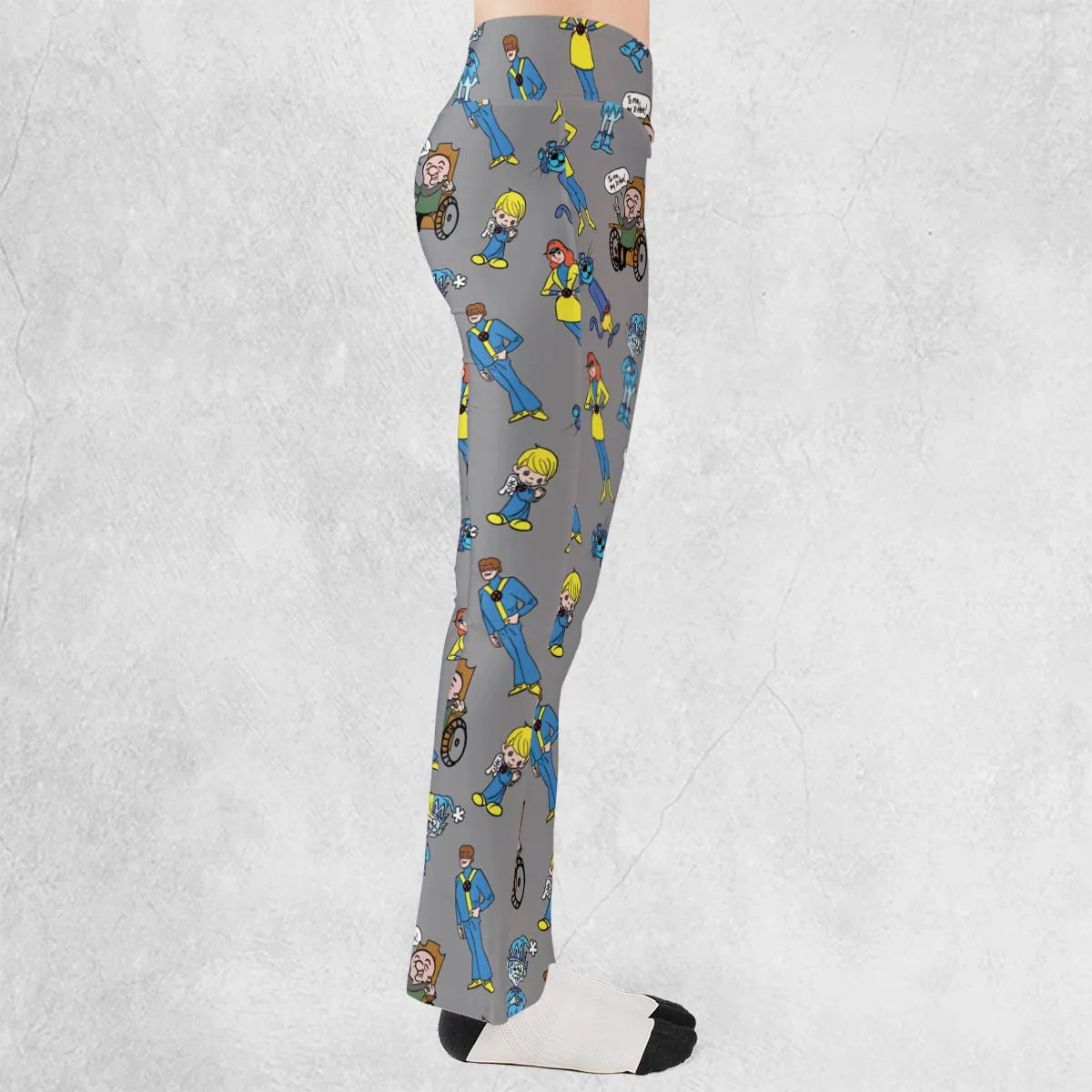 70s Saturday Morning Superhero Cartoon Flare Leggings