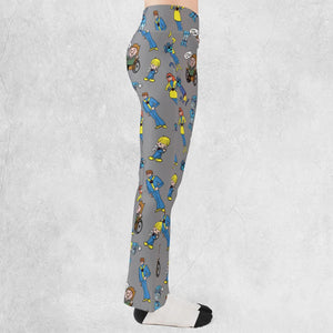 70s Saturday Morning Superhero Cartoon Flare Leggings
