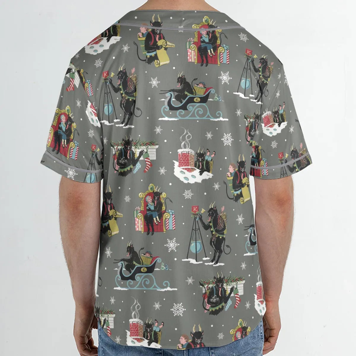 Unusual Christmas Krampus Unisex Baseball Jersey