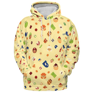 Mario and Friends Pattern All-over Print Hoodie
