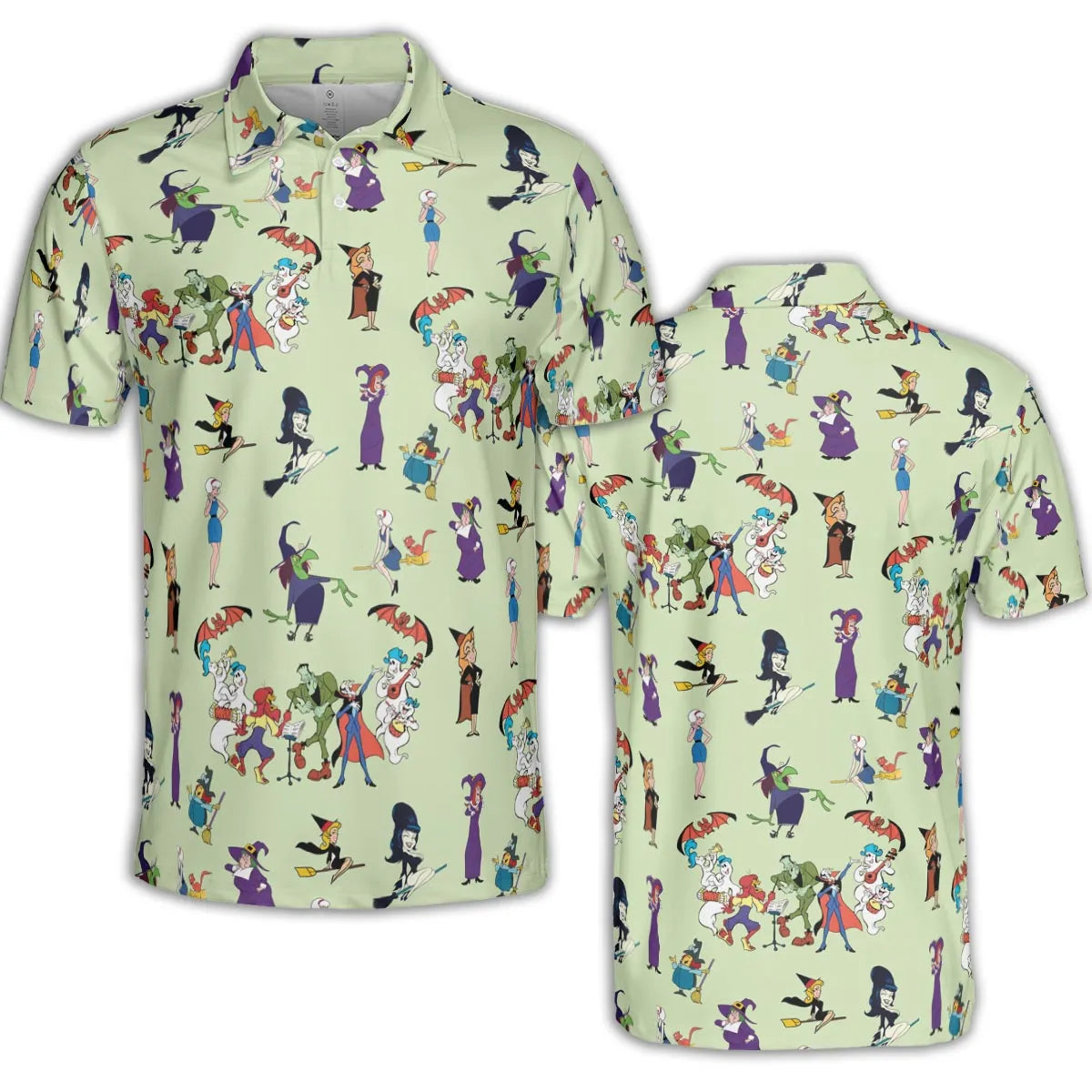 70s Witches Cartoon Characters AOP Men/Women Polo Shirt