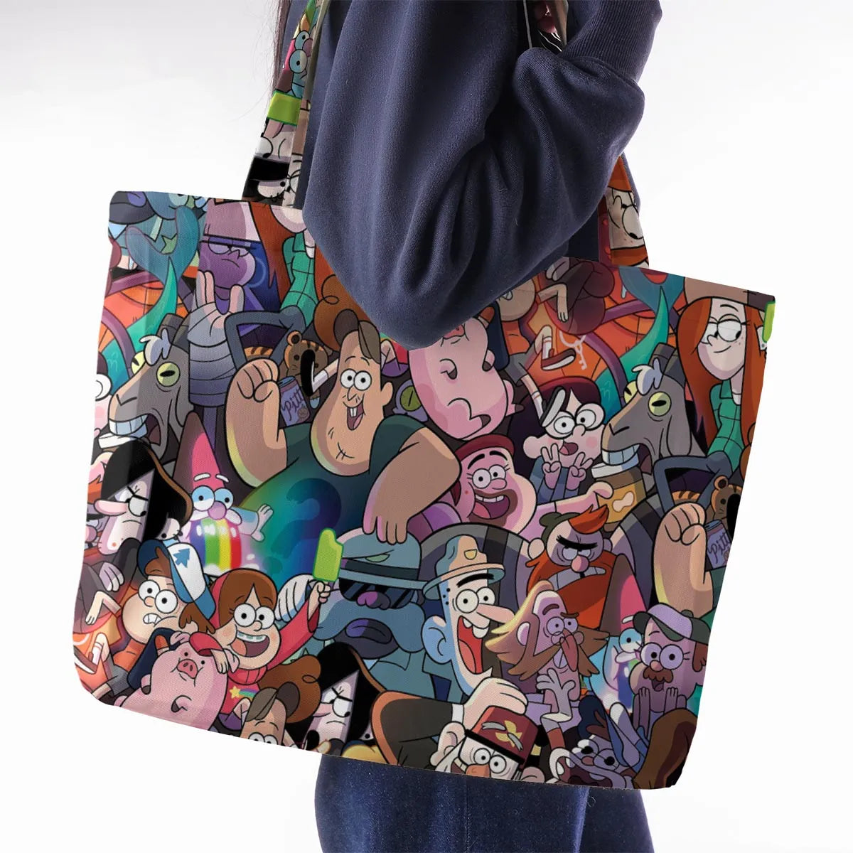 Gravity Falls Characters Pattern Large Tote Bag