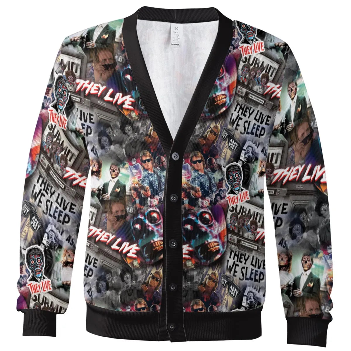 They Live Seamless Pattern Cardigan