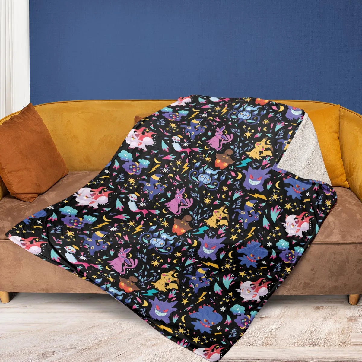 Ghost Buddies Cottagecore Pokemon Patterns Fleece Blanket