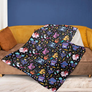Ghost Buddies Cottagecore Pokemon Patterns Fleece Blanket