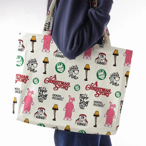 A Christmas Story Pattern Large Tote Bag