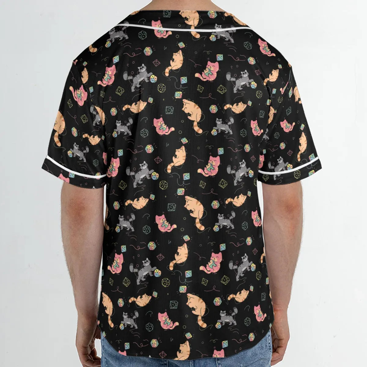 Dice Cat DnD Unisex Baseball Jersey