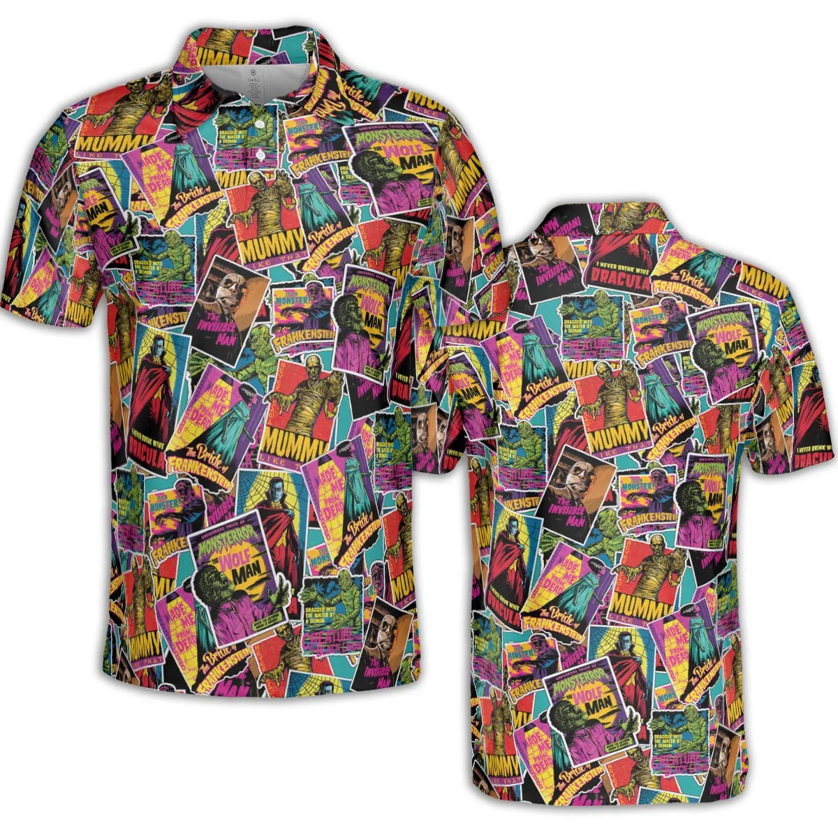 Multi Monster Pop Badges AOP Men/Women Polo Shirt