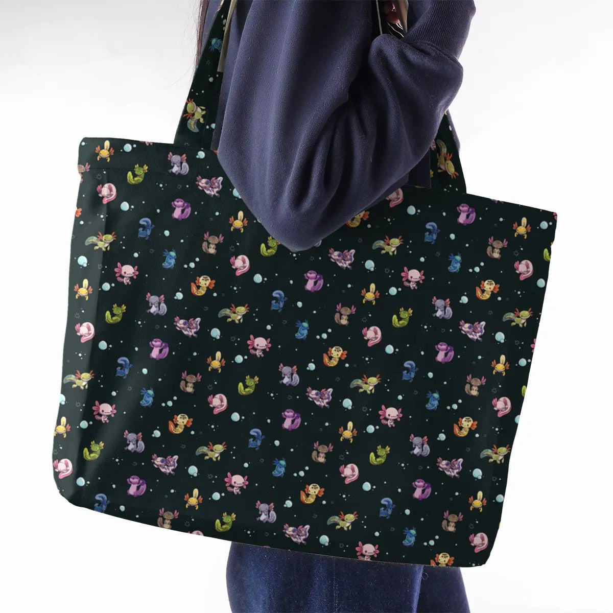 Axolotls Of The World Pattern Large Tote Bag