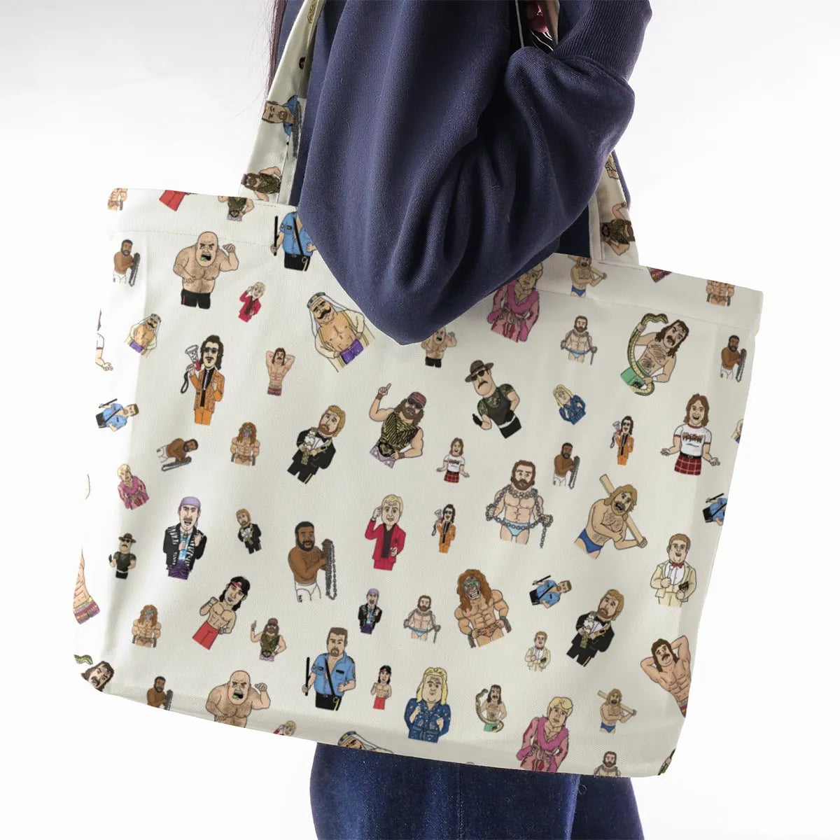 Old School Pro Wrestling Large Tote Bag