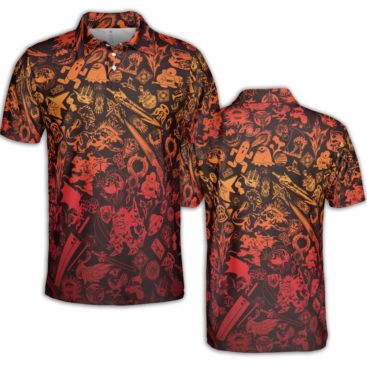 Red Moggle Final Fantasy AOP Men/Women Polo Shirt