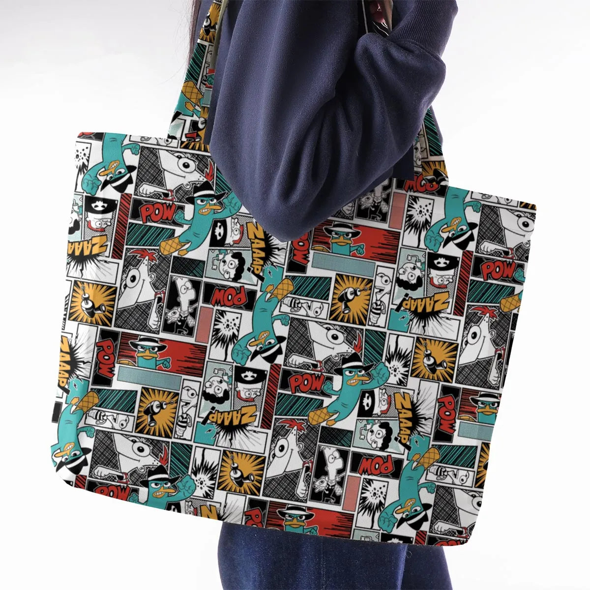 Zaaap! Phineas and Ferb Large Tote Bag