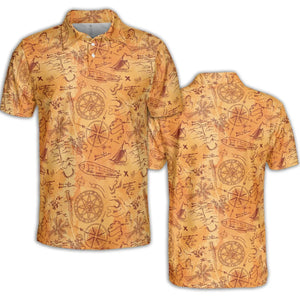 Vintage Adventure Map Indiana Jones AOP Men/Women Polo Shirt