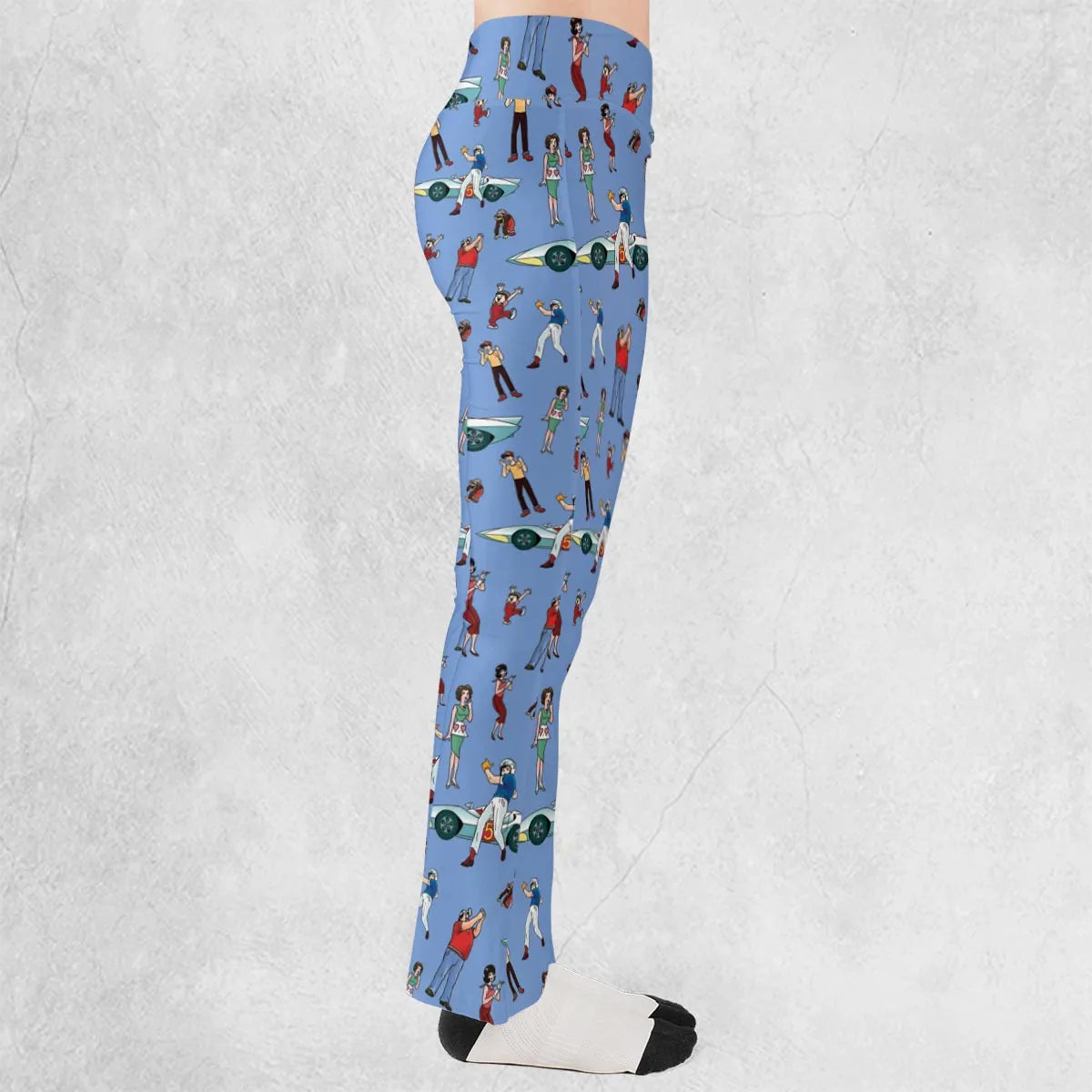 Speed Racer Characters Pattern Flare Leggings