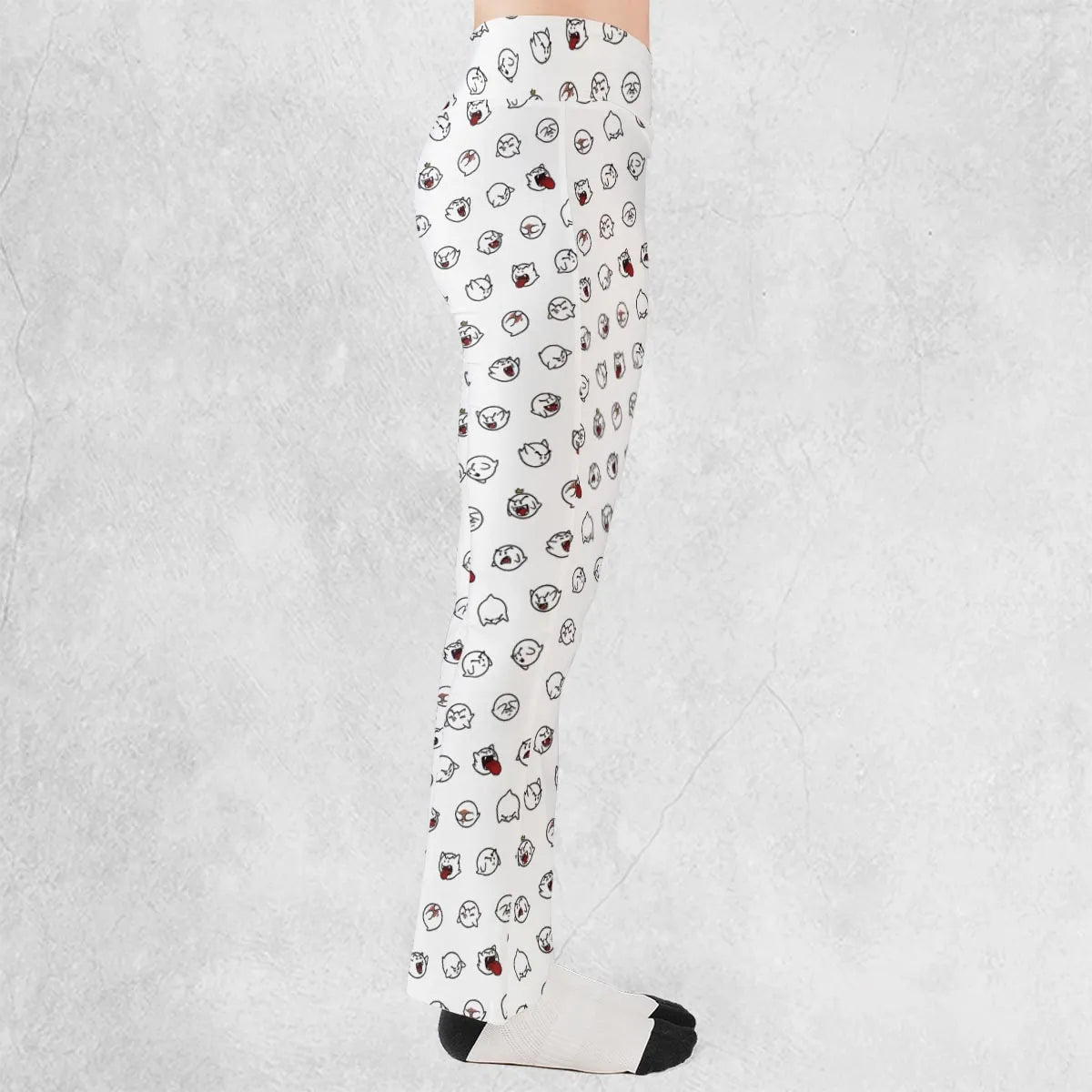 Super Mario Boo Pattern Flare Leggings