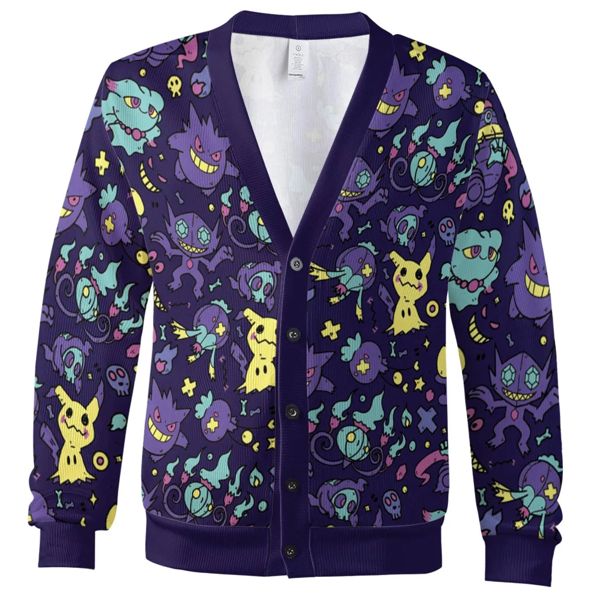 Gengar Ghost Pokemon Pattern Cardigan