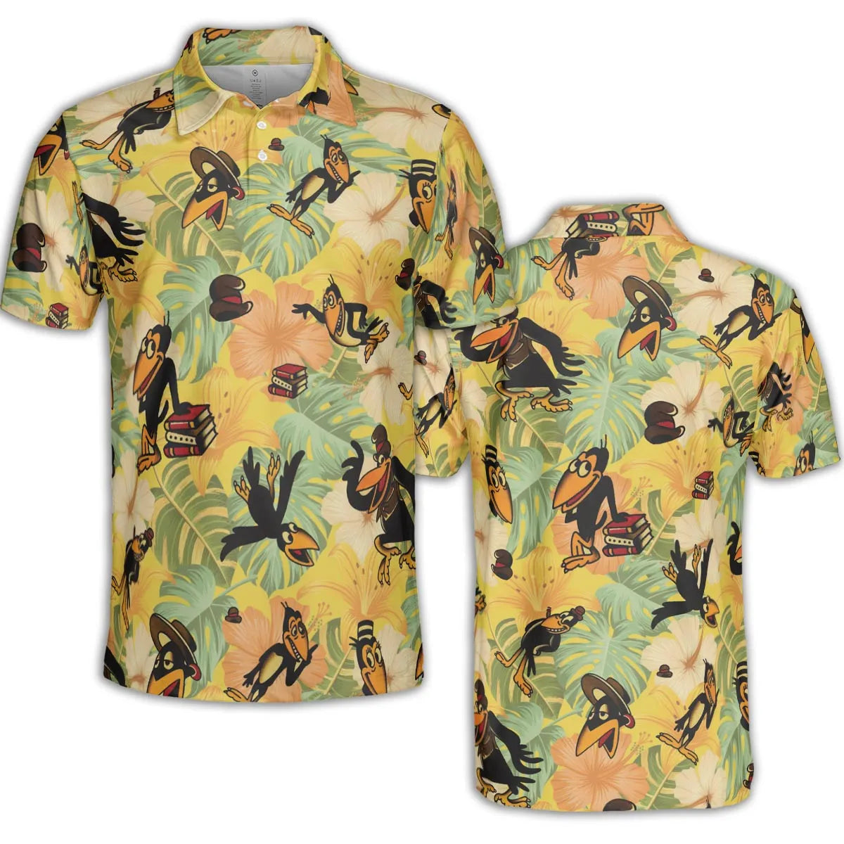 Bird Of A Feather Heckle And Jeckle AOP Men/Women Polo Shirt