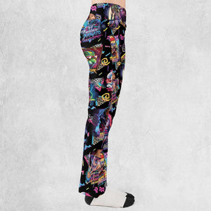 Retro Horror Characters Halloween Flare Leggings