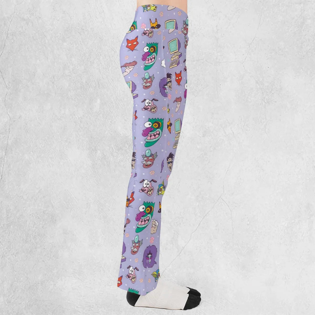 Floral Courage Courage the Cowardly Dog Flare Leggings
