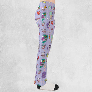 Floral Courage Courage the Cowardly Dog Flare Leggings