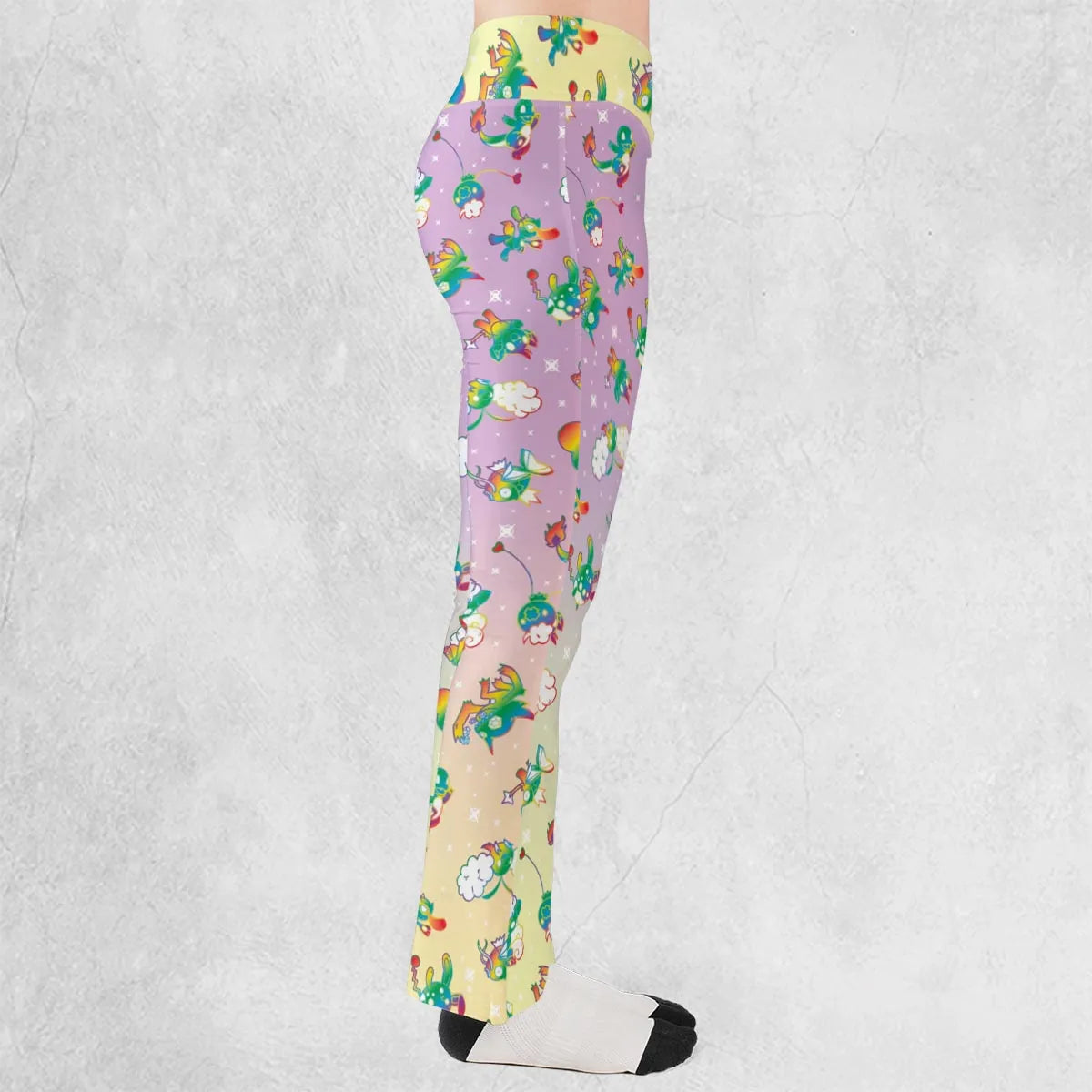 Rainbow Pokemon Pattern Flare Leggings