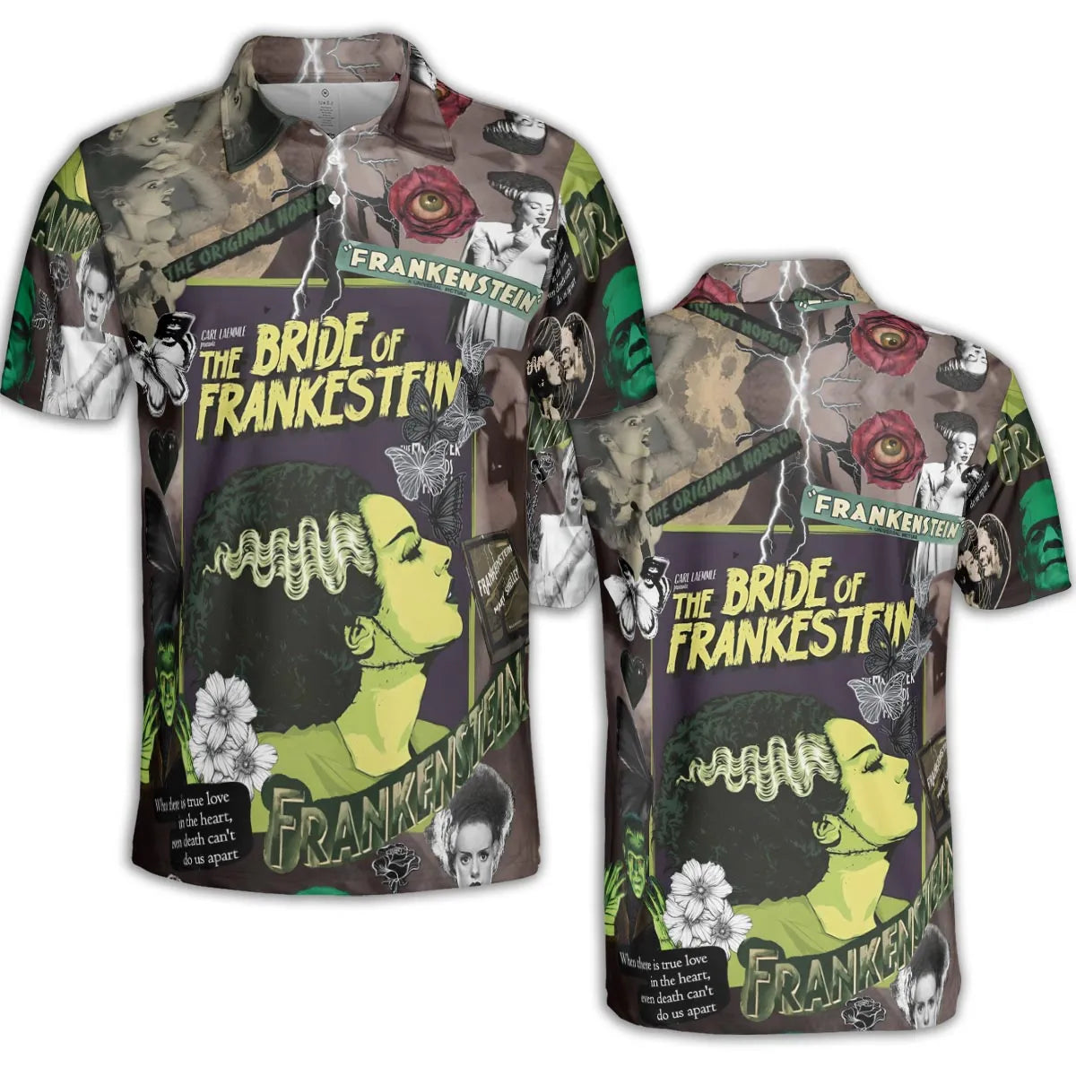 Vintage Bride Of Frankenstein AOP Men/Women Polo Shirt