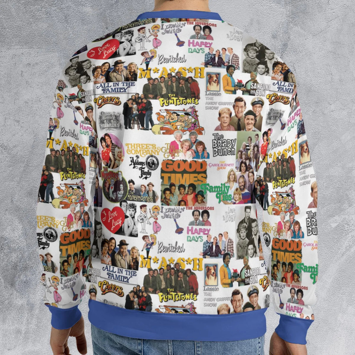 Stuck in the 80s Famous Sitcom All-over Print Sweatshirt