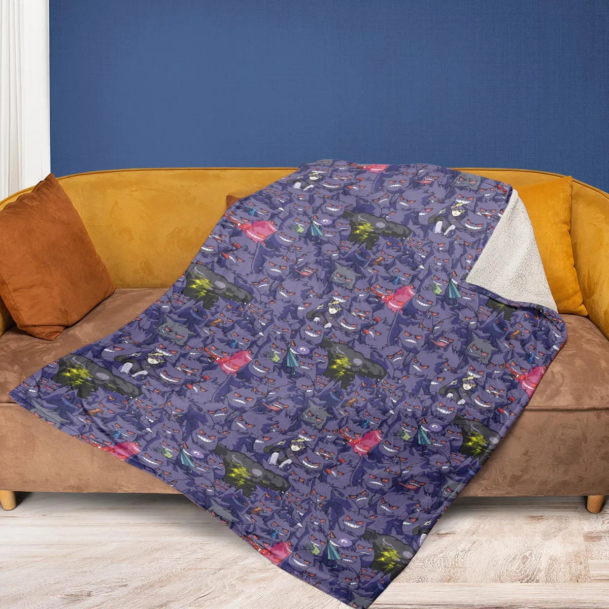 Gengars Pokemon Pattern Fleece Blanket