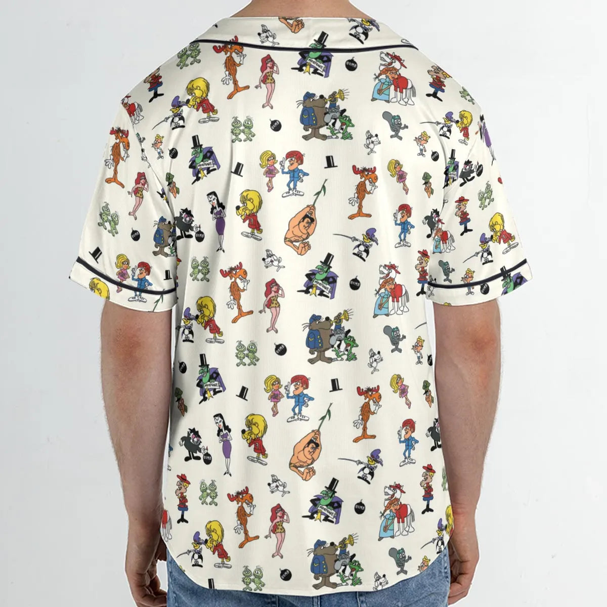 The Adventures of Rocky and Bullwinkle and Friends Characters Pattern Unisex Baseball Jersey