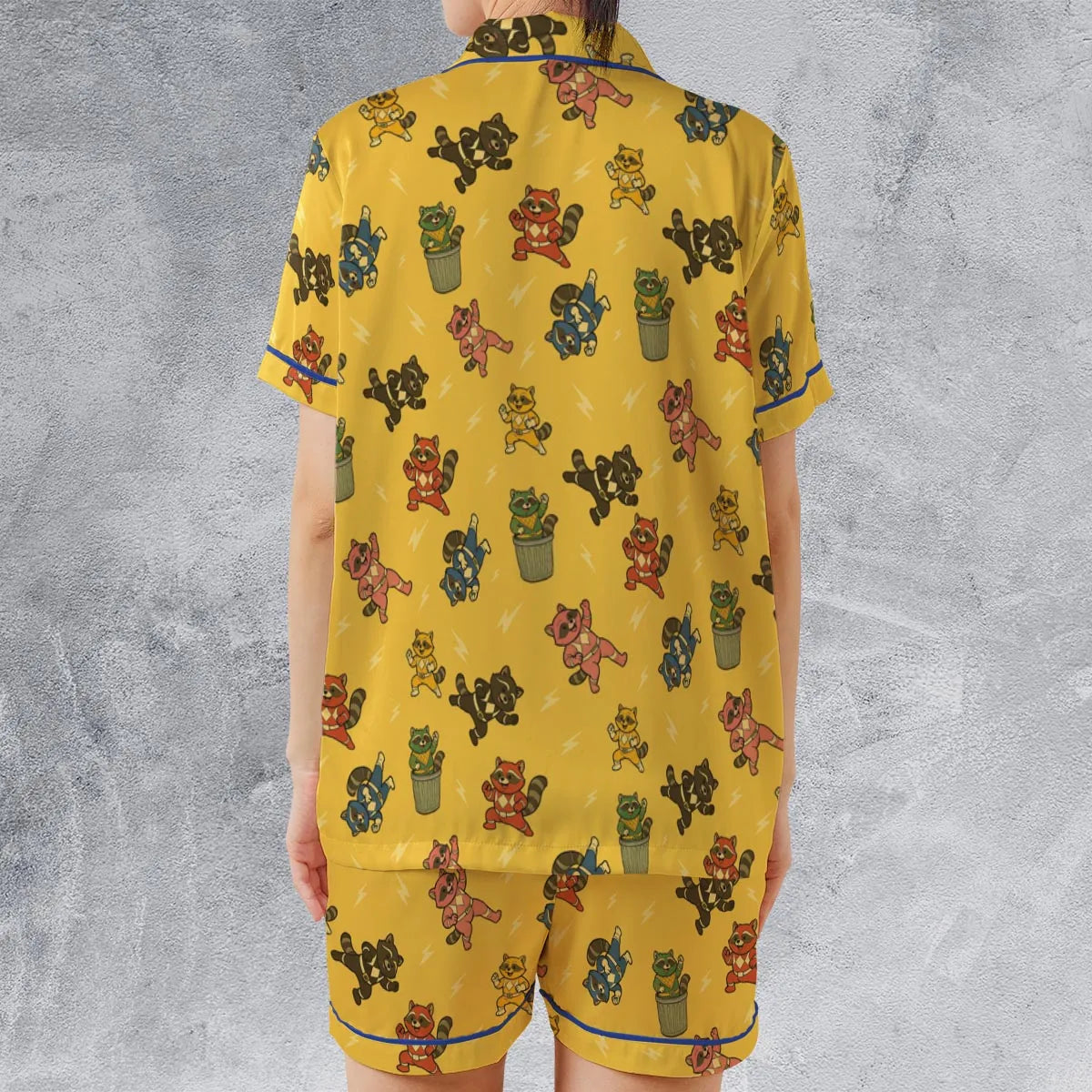 Morphin Time Trash Panda Satin Short-Sleeve Pajamas Set