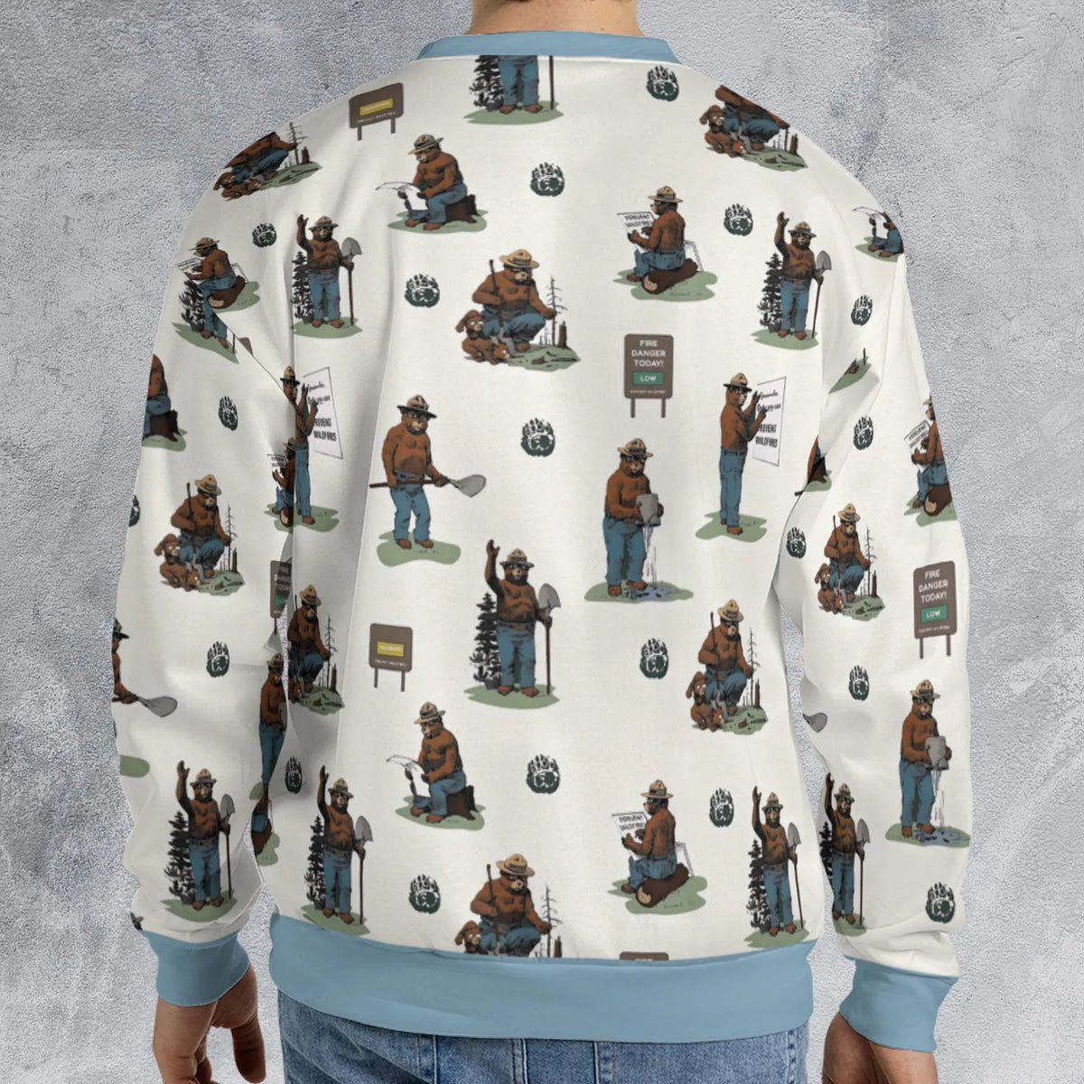 Smokey The Bear All-over Print Sweatshirt