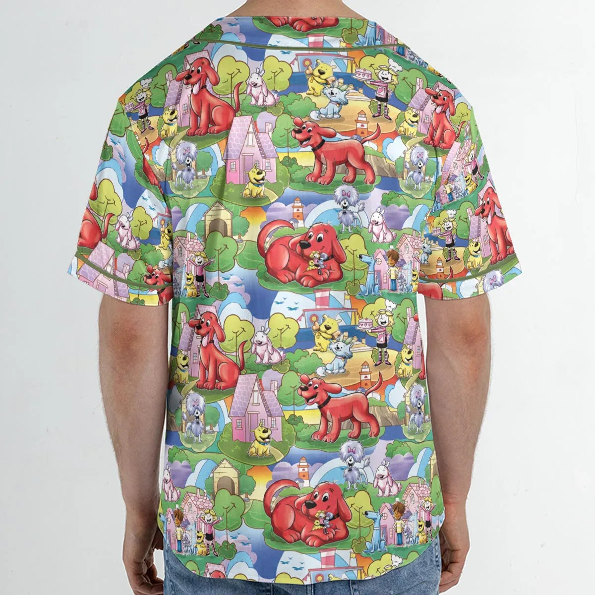 Clifford The Big Red Dog Seamless Unisex Baseball Jersey
