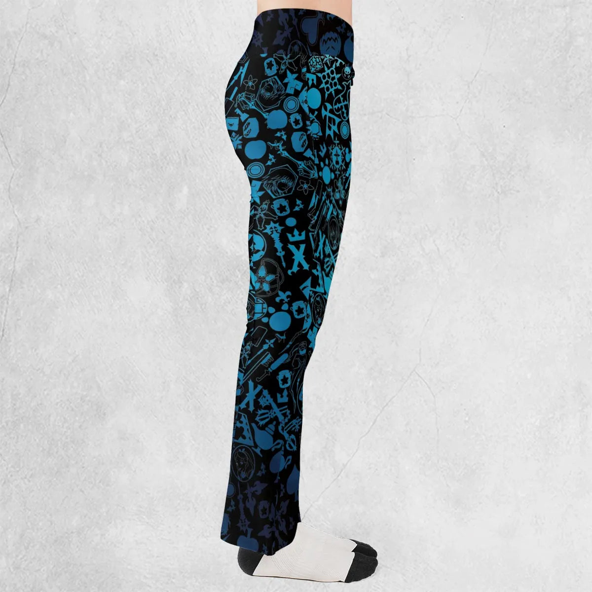 Blue Key Heart Kingdom Hearts Flare Leggings