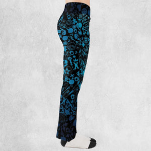 Blue Key Heart Kingdom Hearts Flare Leggings