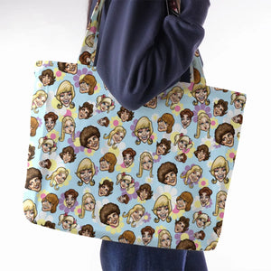 Retro TV The Brady Bunch Characters Large Tote Bag