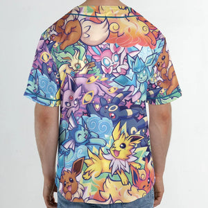 Evolutionary line of Eevee Pokemon Unisex Baseball Jersey