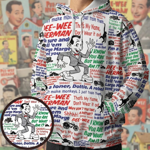 Pee Wee Herman Caricature Quotes All-over Print Hoodie
