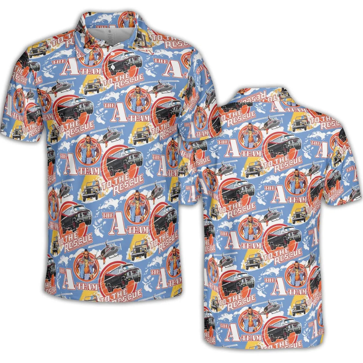 To The Rescue The A Team Pattern AOP Men/Women Polo Shirt