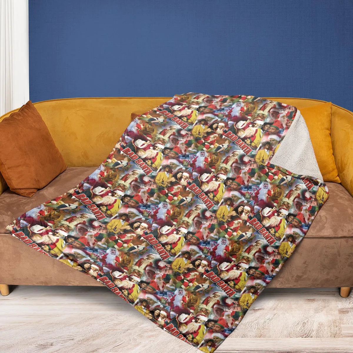 Bad Santa Pattern Fleece Blanket
