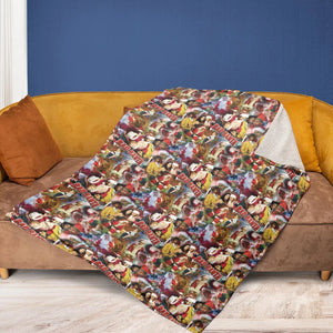 Bad Santa Pattern Fleece Blanket