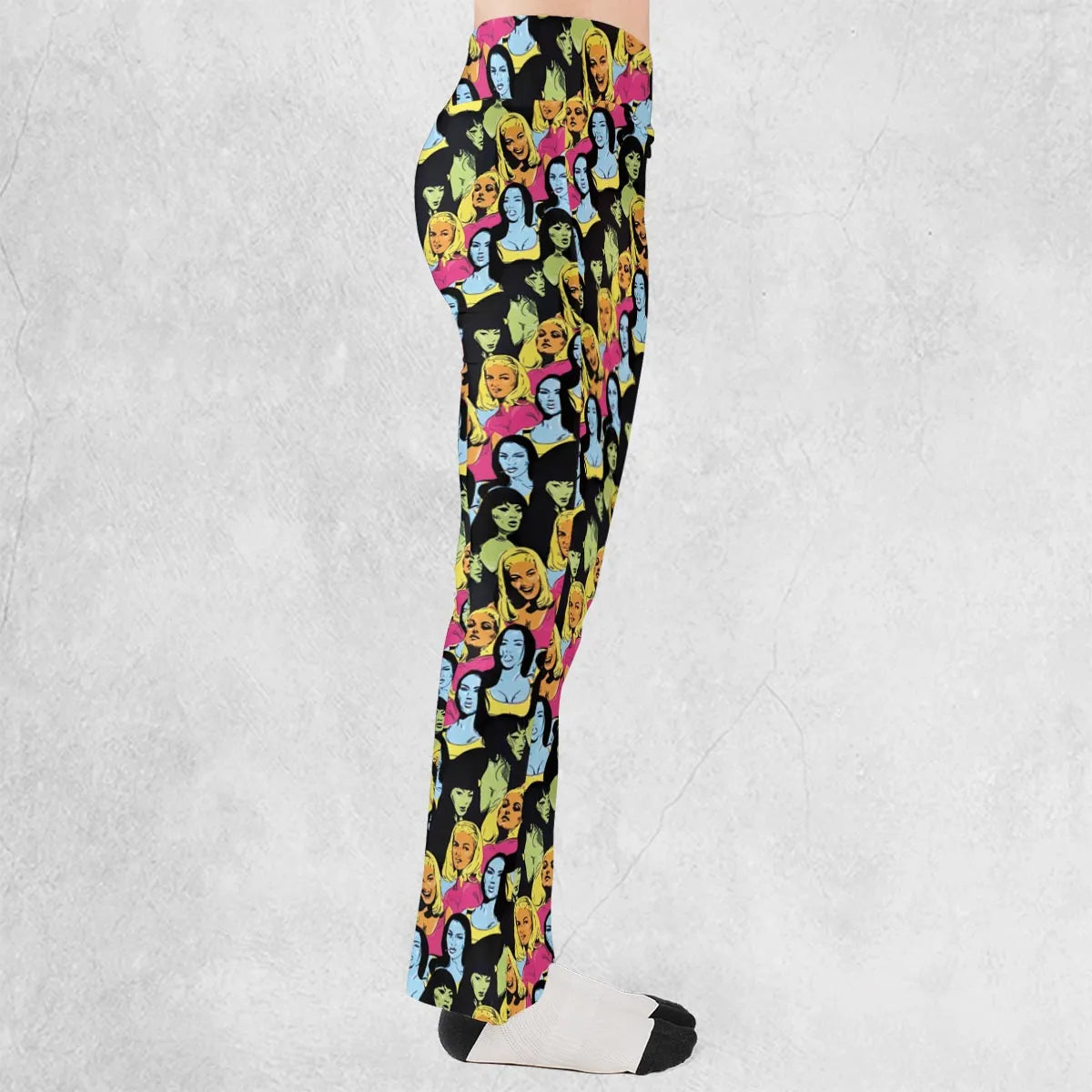 Retro Superwomen Belted Buckled and Booted Flare Leggings